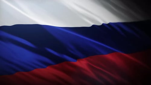 Dynamic Waving Russian Flag Loop
