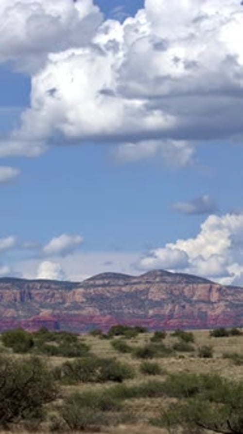 Cumulus Storm Clouds Over Sedona Arizona Timelapse Zoom Out Vertical