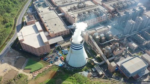 chemical plant in city