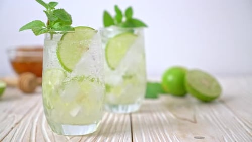 Refreshing Lime and Mint Summer Beverage