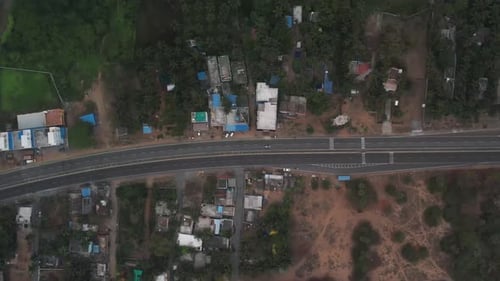Vertical shot of highway in India