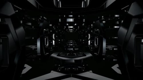 Business Background with Rotating Black Shapes, 3D Render, Figures, Exclusive, Reflection