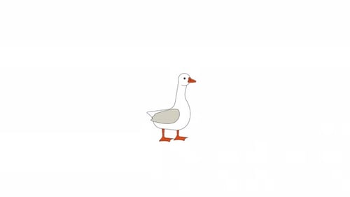 Animated Cartoon Goose Walking Loop