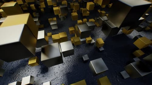 Stilisierte Struktur, ineinandergreifende Würfel und visuelle Harmonie 4K