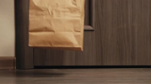 Food and Goods Delivery Box Contactless Online Shopping Volunteer Courier Delivers Parcel a to Door