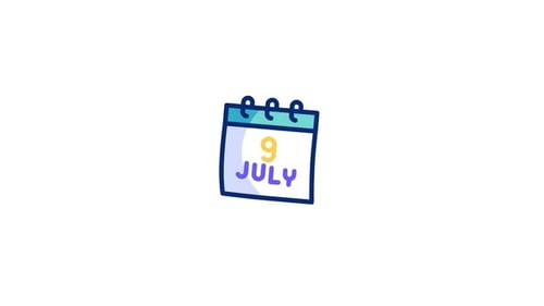 Animated Decorative Calendar Icon Date Reveal