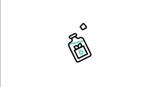 Animated Minimalist Health and Nature Bottle Icon Reveal