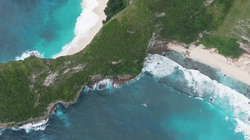 Aerial view of Nusa Penida with Kelingking Beach, Bali, Indonesia