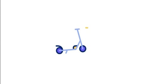 Animiertes Kick-Scooter-Symbol