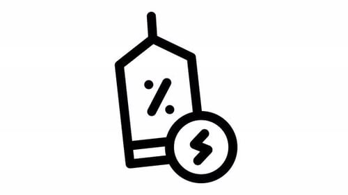 Animated Outline Price Tag Flash Sale Icon