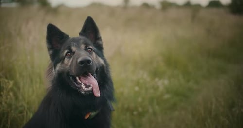 CloseUp of German Shepherd in Autumn