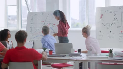 Confident Businesswoman Presentation in Modern Office