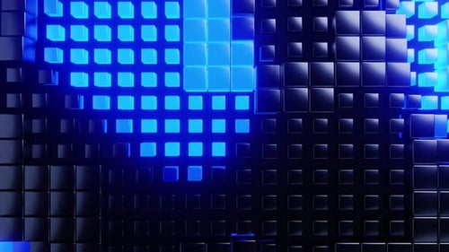 Boîte à cubes numérique, formes géométriques, fond, abstrait, numérique