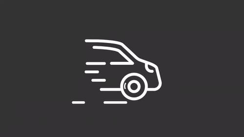 Animated Minimalist Car Icon with Speed Lines