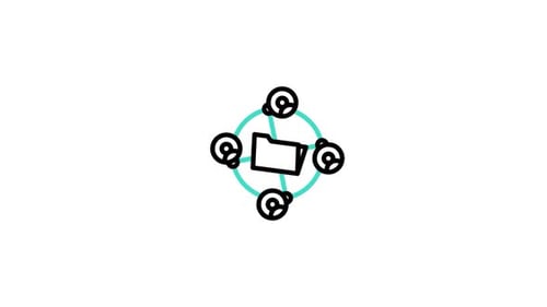 Minimalist Animated Network Connection and Data Sharing Icon