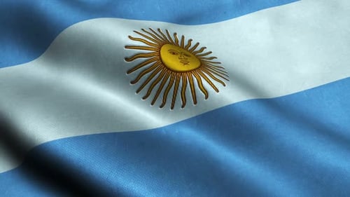 Realistic Argentina Flag Waving Seamless Loop Animation