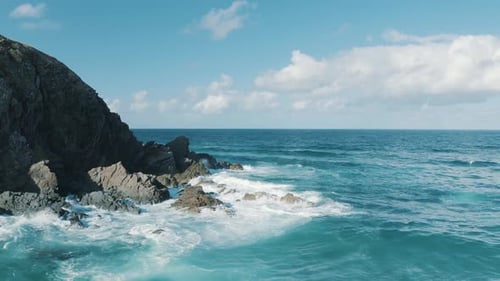 Ocean Waves On Rocks
