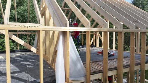 Building a Wooden Structure in a Construction Area