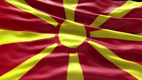 Realistic Waving Flag of North Macedonia Motion Graphic