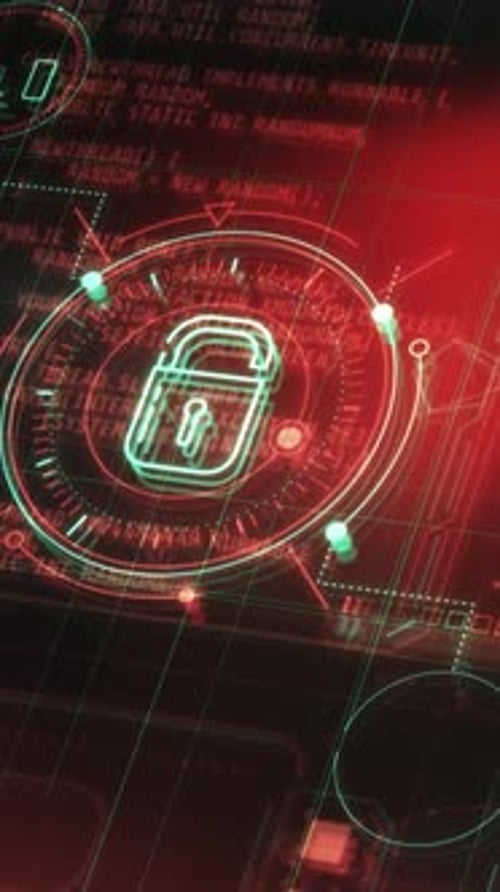 Futuristic Cybersecurity Digital Interface Animation