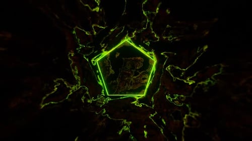 Green Pentagon Liquid Effect Background Loop Animation In 1080Hd