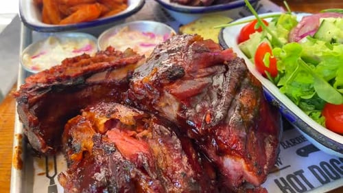 Appetizing Close-Up of Tempting Barbecue Food Platter