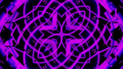 Seamless Neon Geometric Abstract Loop Kaleidoscope Motion Background