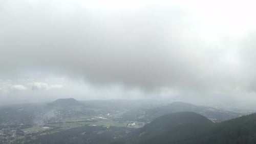 Misty Cityscape Panorama from Above