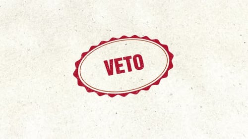 Realistic Veto Stamp Press Motion Graphic