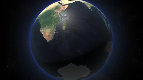 Earth Zoom From Space To Eswatini
