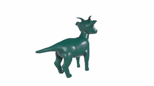 Stylized Green Goat Figurine