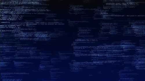 Abstrakter Glitch-Hintergrund aus Wissenschaft und Technologie, Zufallszahlen und Buchstaben mit Pfeilsymbolen