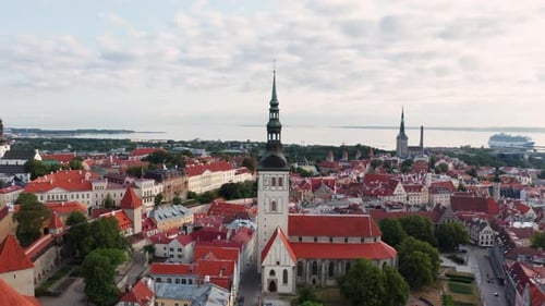 Aerial View of St. Nicholas Church, Tallinn