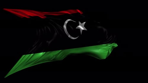 Realistic Waving Flag of Libya Smooth Fabric Animation