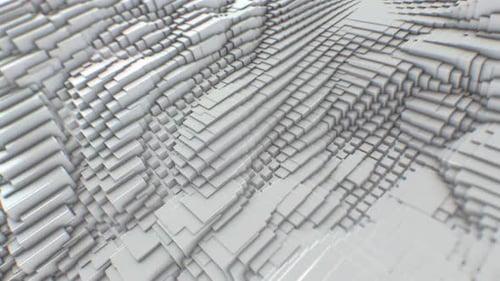 White Abstract Background with Moving Geometry