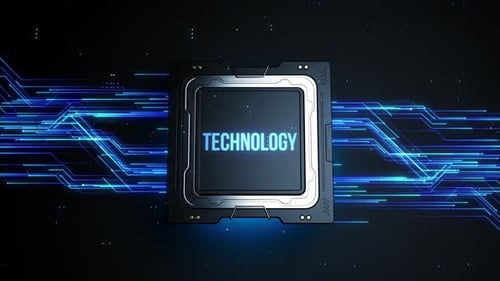 Futuristic CPU Technology Reveal Intro Animation