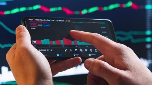 Financial Analyst Buy Stock on Invest Market Closeup