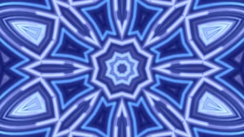 Abstract Geometric Blue Kaleidoscope Background Motion Loop