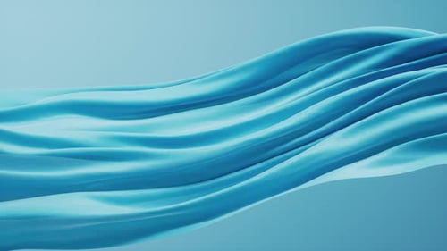 Smooth Flowing Blue Fabric Wave Background Animation