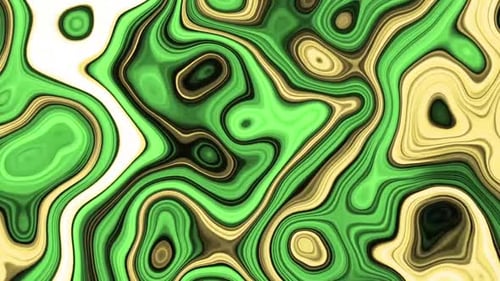 Green Golden Metallic Fluid Background Video