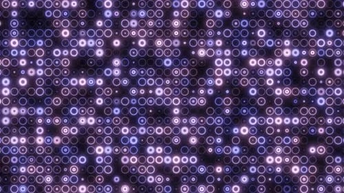 Animated Glowing Geometric Grid of Purple and Blue Circles