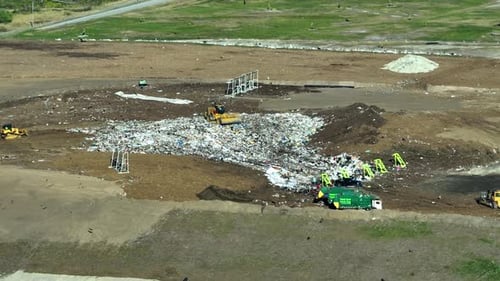 Aerial View of Landfill Waste Management
