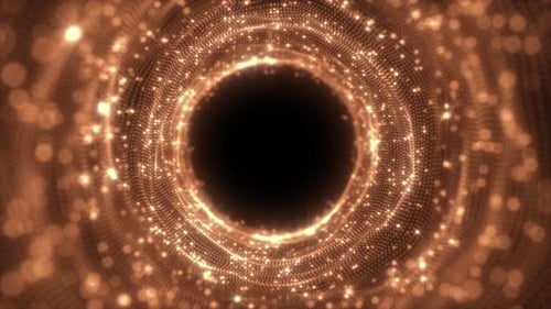 Abstract Golden Particle Tunnel Looping Animation