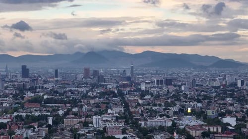 shot of mexico city main buildings during cloudy day