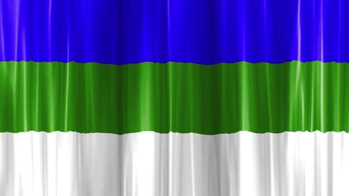Fluid Blue Green White Striped Fabric Waving Motion Background