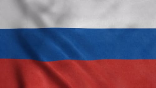Waving Russian Flag Animation with Realistic Fabric Texture