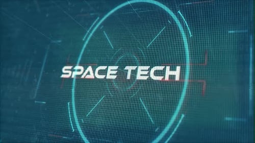 Digital Futuristic Space Tech Logo Reveal with HUD Elements
