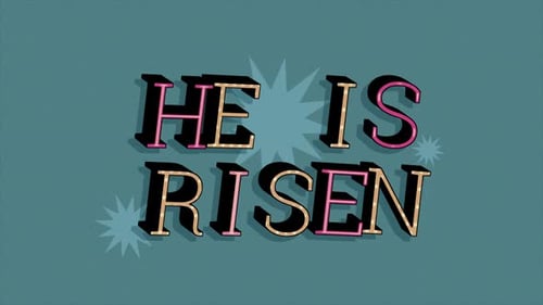 He Is Risen Retro Animated Text for Easter Celebration