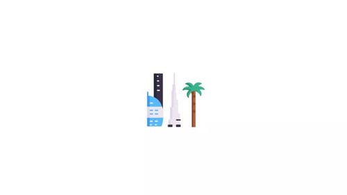 Animación de iconos de la ciudad de Ubai