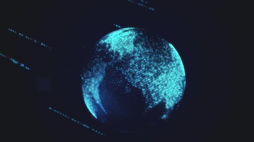 Futuristic Digital Earth Globe Global Network Animation